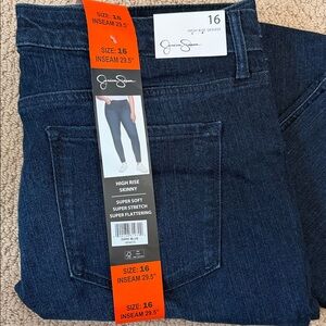 Jessica Simpson High Rise Skinny Jeans - Deep Indigo